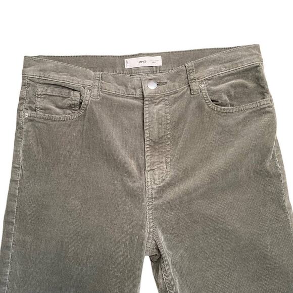 MNG Mango Sage Green Retro Style Corduroy Flare Leg Pants Size 10 - Picture 4 of 7